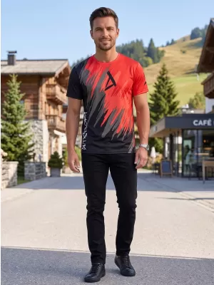 Hochwertiges Funktions-T-Shirt für Herren ALTISPORT VOJ/ALM006TR01 SCHWARZ UND ROT