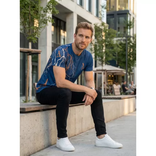  Premium-T-Shirt für Herren ALTISPORT VOJ/ALM004TR01 MARINE/BRAUN 