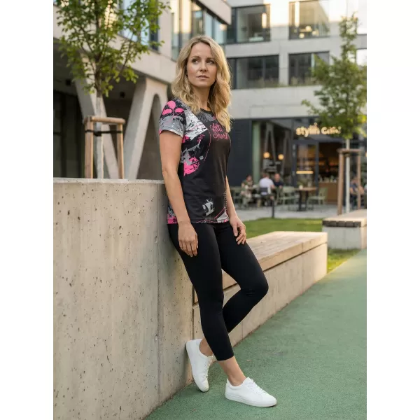  Hochwertiges Funktions-T-Shirt für Damen ALTISPORT VOJ/ALW009TR01 SCHWARZ/HELLROSA 