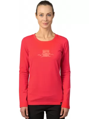 Damen-T-Shirt mit langen Ärmeln HANNAH ELARA HIBISKUS