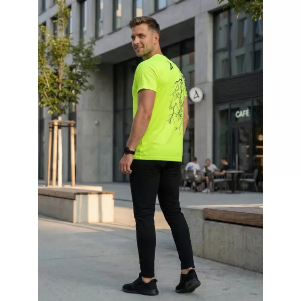  Premium-T-Shirt für Herren ALTISPORT VOJ/ALM004TR01 NEON GELB 