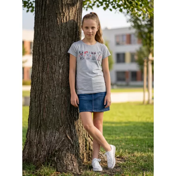  Mädchen-T-Shirt SAM 73 AXILL KT 508 HELLGRAU 