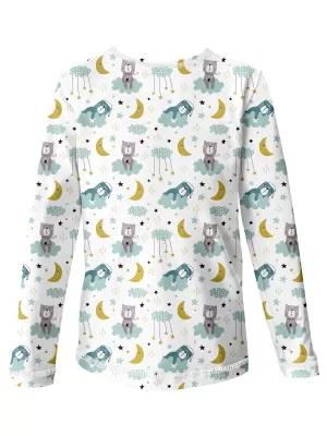 Langes Kinder -Shirt für Kinder WAMU OSPALÍ MEDVÍDCI WEIß/BLAU