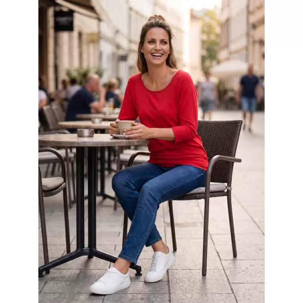  Damen-T-Shirt mit 3/4-Ärmeln SAM 73 SELMA WT 896 DUNKELROSA 