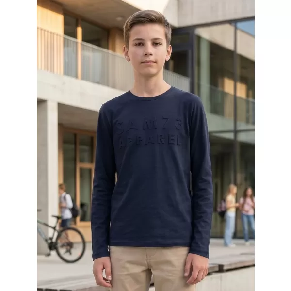  Jungen-T-Shirt mit langen Ärmeln SAM 73 CELDOR KT 501 DUNKELBLAU 