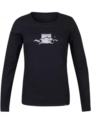 Damen-T-Shirt mit langen Ärmeln HANNAH ELARA ANTHRAZIT (WEIß)
