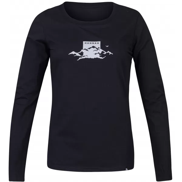  Damen-T-Shirt mit langen Ärmeln HANNAH ELARA ANTHRAZIT (WEIß) 