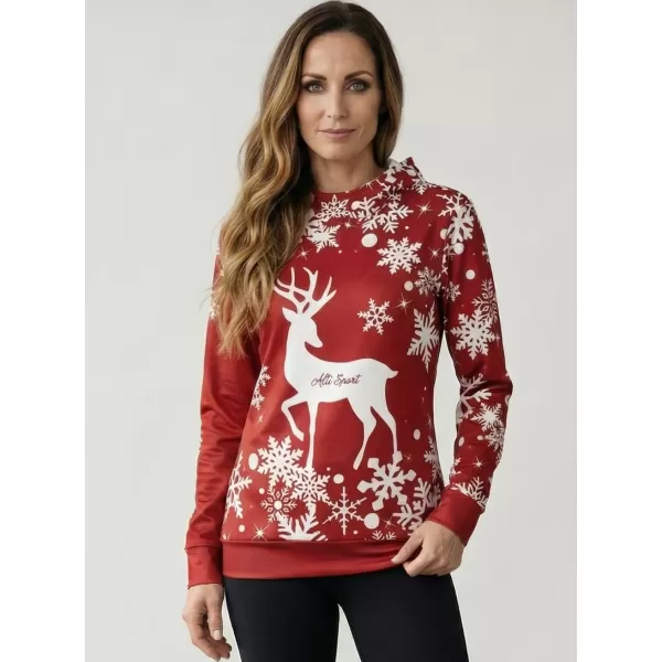  Premium-Sweatshirt für Damen ALTISPORT VOJ/ALWVN5MI01 ROT 