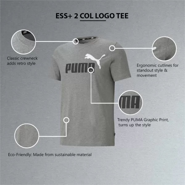  Herren-T-Shirt PUMA ESS+ 2 COL LOGO TEE 586759-03 GRAU 
