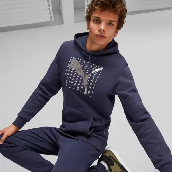  Herren-Sweatshirt PUMA ESS+ LOGO LAB HOLIDAY HOODIE FL 675924-06 BLAU 