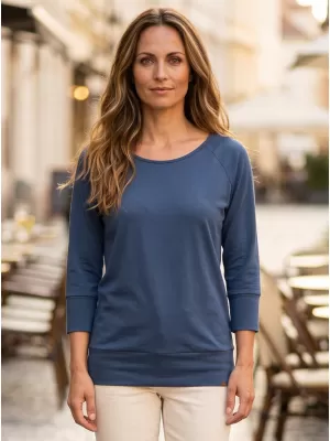 Damen-T-Shirt mit 3/4-Ärmeln SAM 73 SELMA WT 896 STAHLBLAU