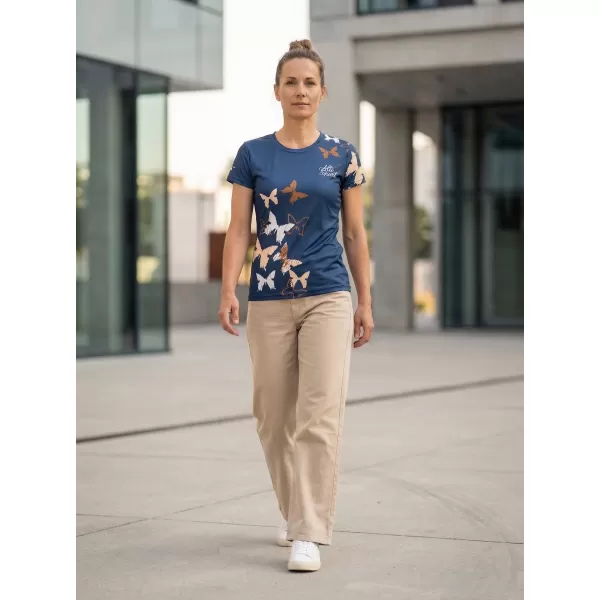  Hochwertiges Funktions-T-Shirt für Damen ALTISPORT VOJ/ALW002TR01 MARINE/BRAUN 