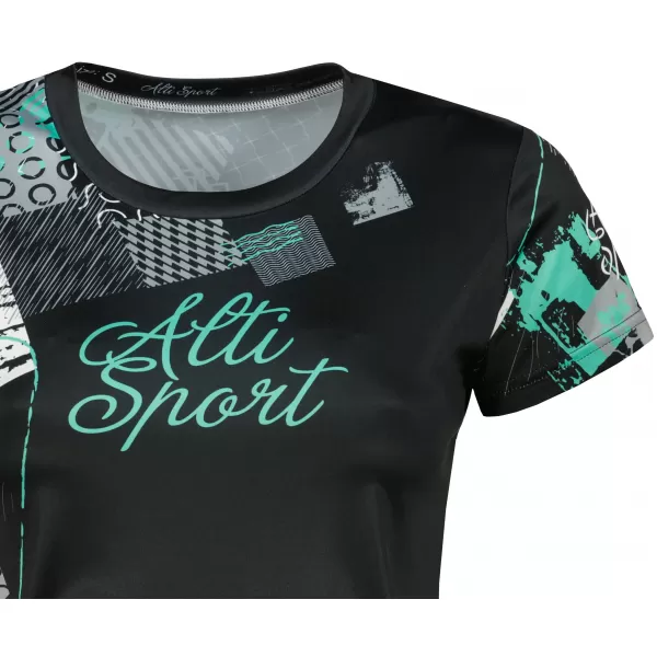  Hochwertiges Funktions-T-Shirt für Damen ALTISPORT VOJ/ALW009TR01 SCHWARZ/TÜRKIS 