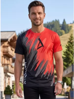 Hochwertiges Funktions-T-Shirt für Herren ALTISPORT VOJ/ALM006TR01 SCHWARZ UND ROT