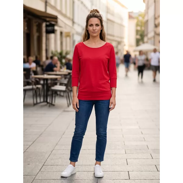  Damen-T-Shirt mit 3/4-Ärmeln SAM 73 SELMA WT 896 DUNKELROSA 