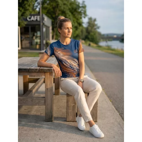  Hochwertiges Funktions-T-Shirt für Damen ALTISPORT VOJ/ALW001TR01 MARINE/BRAUN 