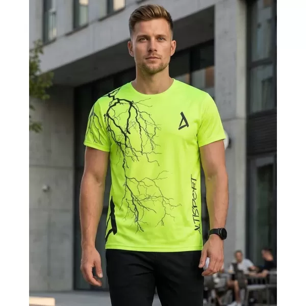  Premium-T-Shirt für Herren ALTISPORT VOJ/ALM004TR01 NEON GELB 