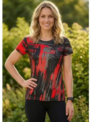Hochwertiges Funktions-T-Shirt für Damen ALTISPORT VOJ/ALW010TR01 SCHWARZ UND ROT