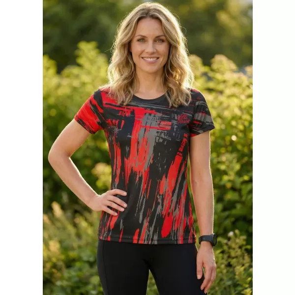  Hochwertiges Funktions-T-Shirt für Damen ALTISPORT VOJ/ALW010TR01 SCHWARZ UND ROT 
