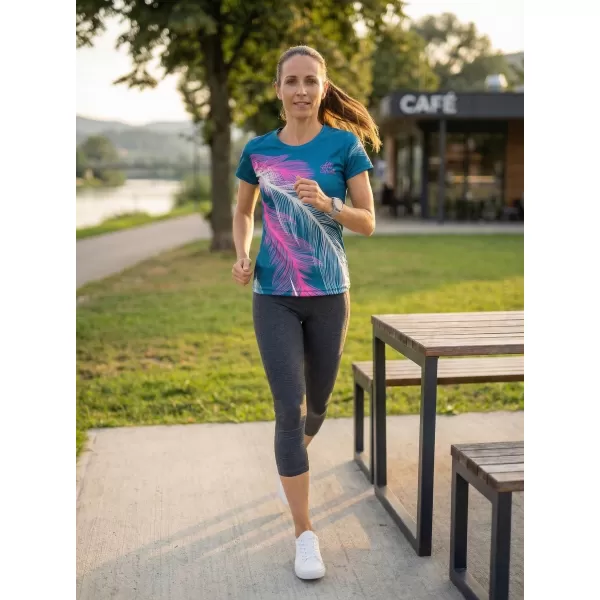  Hochwertiges Funktions-T-Shirt für Damen ALTISPORT VOJ/ALW001TR01 PETROL/ROSA 