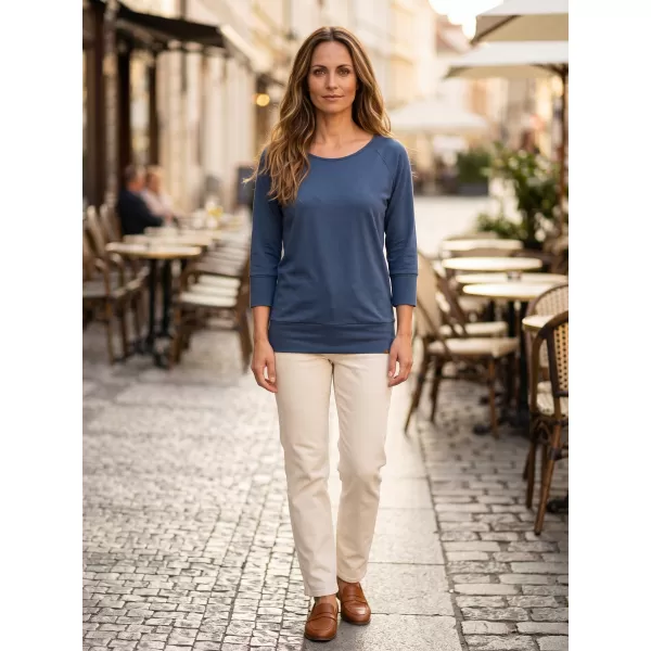  Damen-T-Shirt mit 3/4-Ärmeln SAM 73 SELMA WT 896 STAHLBLAU 