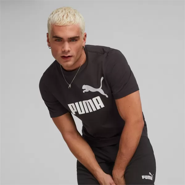  Herren-T-Shirt PUMA ESS+ 2 COL LOGO TEE 586759-61 SCHWARZ 