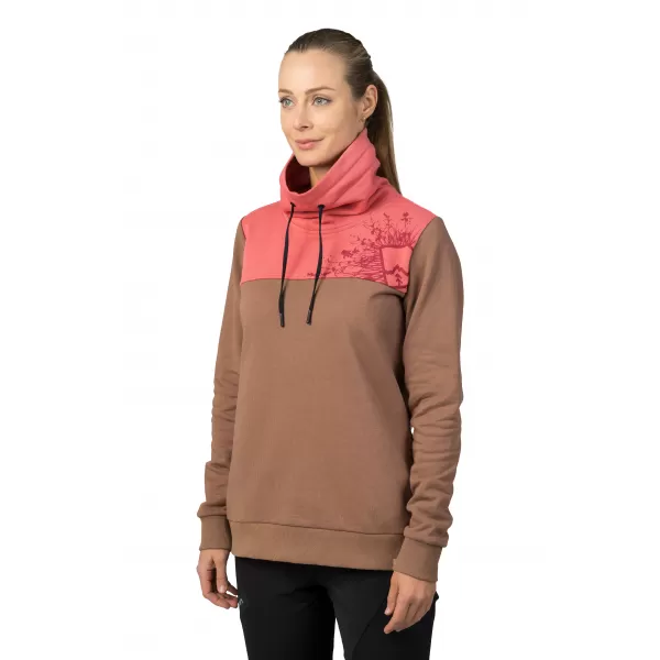  Damen-Sweatshirt HANNAH SIBELE COCA-MOKKA/VERBLASSTES ROSA 