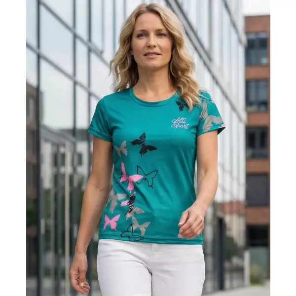  Hochwertiges Funktions-T-Shirt für Damen ALTISPORT VOJ/ALW002TR01 SMARAGD/HELLROSA 