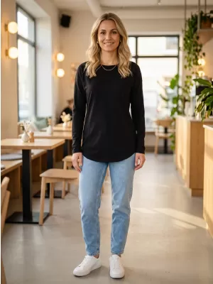 Damen-T-Shirt mit langen Ärmeln SAM 73 SHERRI WT 897 SCHWARZ