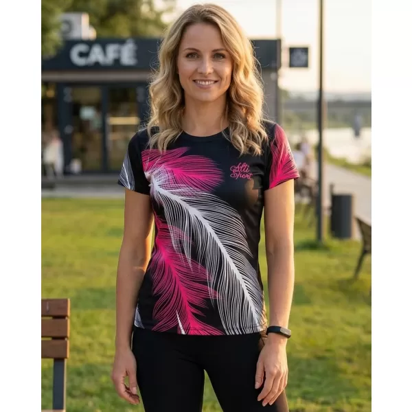  Hochwertiges Funktions-T-Shirt für Damen ALTISPORT VOJ/ALW001TR01 SCHWARZ ROSA 