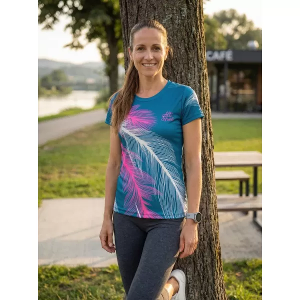  Hochwertiges Funktions-T-Shirt für Damen ALTISPORT VOJ/ALW001TR01 PETROL/ROSA 