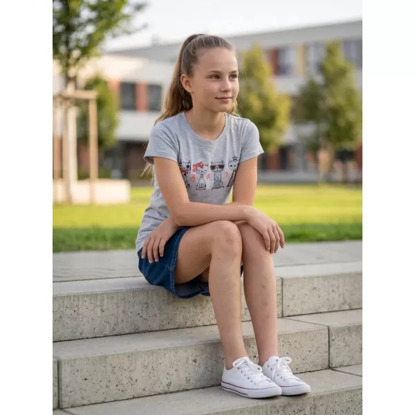  Mädchen-T-Shirt SAM 73 AXILL KT 508 HELLGRAU 