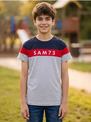T-Shirt für Jungen SAM 73 KALLAN KT 503 HELLGRAU