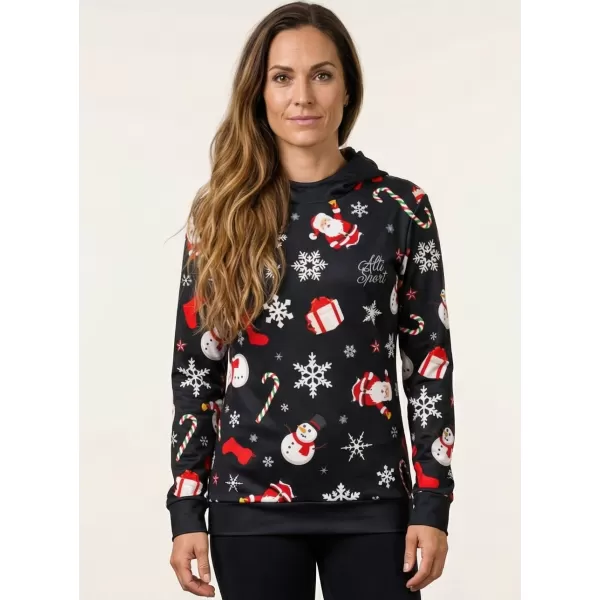  Premium-Sweatshirt für Damen ALTISPORT VOJ/ALWVN1MI01 SCHWARZ 