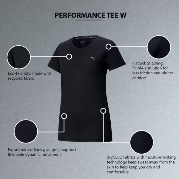  Funktions-T-Shirt für Damen PUMA PERFORMANCE TEE W 520311-01 SCHWARZ 