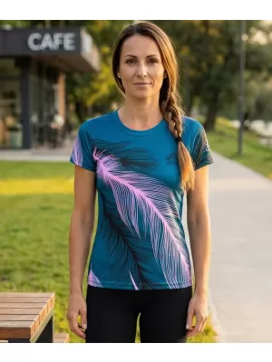 Hochwertiges Funktions-T-Shirt für Damen ALTISPORT VOJ/ALW001TR01 PETROL/HELLROSA