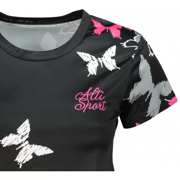  Hochwertiges Funktions-T-Shirt für Damen ALTISPORT VOJ/ALW002TR01 SCHWARZ ROSA 