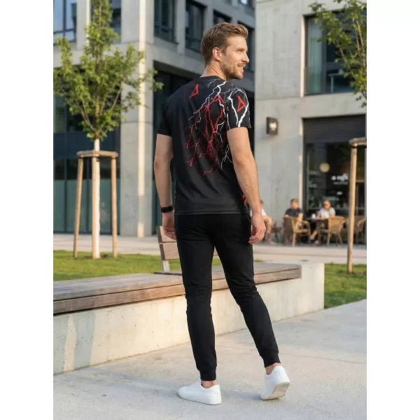  Premium-T-Shirt für Herren ALTISPORT VOJ/ALM004TR01 SCHWARZ UND ROT 
