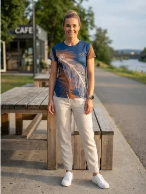 Hochwertiges Funktions-T-Shirt für Damen ALTISPORT VOJ/ALW001TR01 MARINE/BRAUN