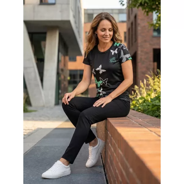  Hochwertiges Funktions-T-Shirt für Damen ALTISPORT VOJ/ALW002TR01 SCHWARZ/TÜRKIS 
