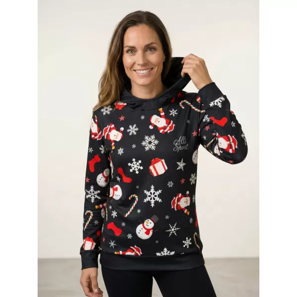  Premium-Sweatshirt für Damen ALTISPORT VOJ/ALWVN1MI01 SCHWARZ 