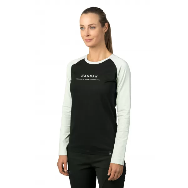  Damen-T-Shirt mit langen Ärmeln HANNAH PRIM ANTHRAZIT/MORGENBLAU 