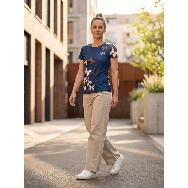  Hochwertiges Funktions-T-Shirt für Damen ALTISPORT VOJ/ALW002TR01 MARINE/BRAUN 