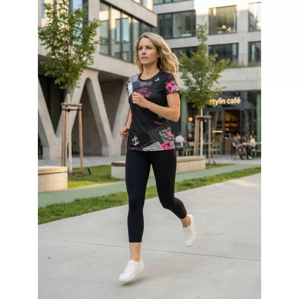  Hochwertiges Funktions-T-Shirt für Damen ALTISPORT VOJ/ALW009TR01 SCHWARZ/HELLROSA 
