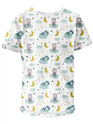 Kurz -schwaches t -Shirt WAMU OSPALÍ MEDVÍDCI WEIß/BLAU