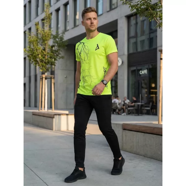  Premium-T-Shirt für Herren ALTISPORT VOJ/ALM004TR01 NEON GELB 