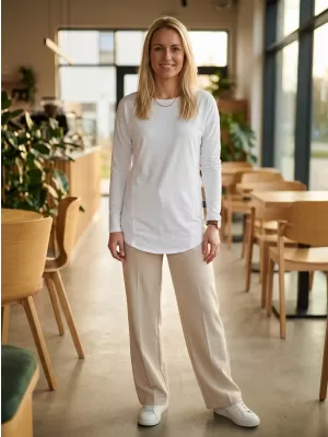 Damen-T-Shirt mit langen Ärmeln SAM 73 SHERRI WT 897 WEIß