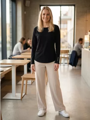 Damen-T-Shirt mit langen Ärmeln SAM 73 PATTY WT 895 SCHWARZ
