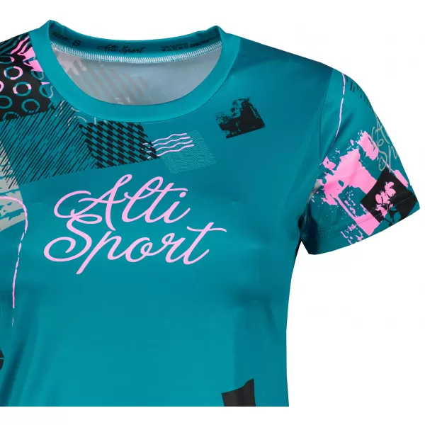  Hochwertiges Funktions-T-Shirt für Damen ALTISPORT VOJ/ALW009TR01 PETROL/HELLROSA 