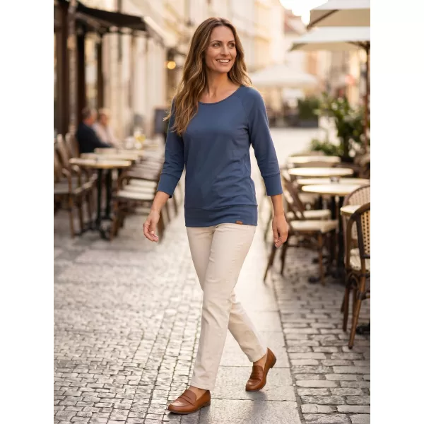  Damen-T-Shirt mit 3/4-Ärmeln SAM 73 SELMA WT 896 STAHLBLAU 